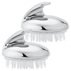 VAKOZELL 高級頭皮按摩洗髮梳, 銀色, 2個