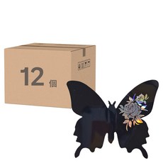iINDOORS 英倫家居 3D炫彩蝴蝶 200g 12個, 黑色燙銀