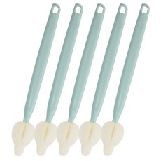 BABY&I 長柄奶嘴刷 5入, 薄荷藍, 1組