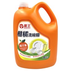 KINGEAGLE 鷹王 柑橘洗碗精 4kg/桶, 護手潔淨配方, 溫和不傷手, 中性配方, 淡雅清香, 1桶