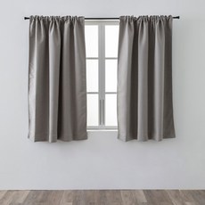 HOLA 和樂家居 伊登三明治遮光三角緹花半腰窗簾, 甜栗咖