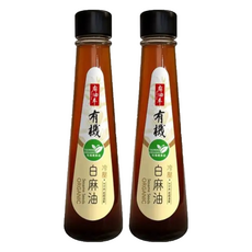 麻油車 冷壓有機白麻油, 135ml, 2瓶