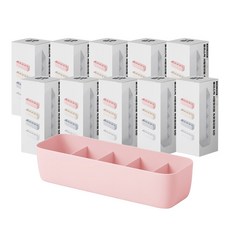 블럭마트 플라스틱 속옷 서랍 정리함 5칸, 핑크, 10개