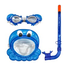 Bestway 幼兒戲水超值組合, 戲水鏡15cm + 呼吸管35cm + 戲水帽15 x 12cm, 藍色