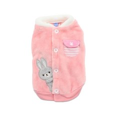PET PARADISE 寵物衣服 保暖後背開背心, SS, 粉色 小兔躲, 1件