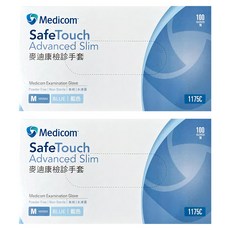 Medicom 麥迪康 NBR 檢診手套 未滅菌/無粉 1175C M, 200個, 藍色