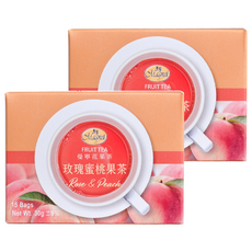 Magnet 曼寧 玫瑰蜜桃水果茶 不含咖啡因和人工色素 德國花草原料, 2g, 15包, 2盒