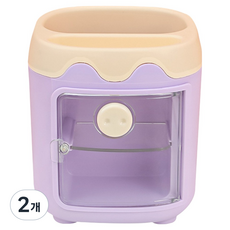 투데이리빙 귀여운 3단 데스크 오거나이저 스티커 CD_LBR_AL06, 퍼플(CD_LBR_AL067Z), 2개