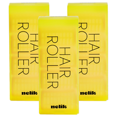 nelik 波浪捲髮捲 一般瀏海髮捲 小型 4入, 3個, 粉紅色