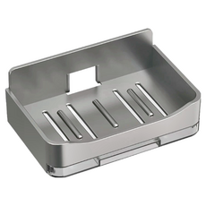 Y247 雙層瀝水肥皂盒 Set 4入, ABS材質,附免釘貼+掛鈎, 瀝水快乾, 蒼灰, 1組