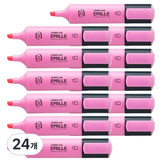 Lineplus 艾米爾 橢圓形螢光筆, 柔和粉紅, 24個