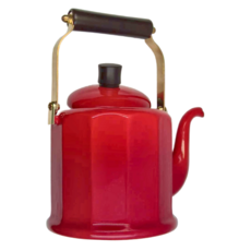 Noda Horo 野田琺瑯 經典水壺 紅色 鋼琺瑯材質 天然木手柄, 2L, 1個