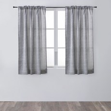 HOLA 和樂家居 艾禮思緹花仿麻半腰窗簾 1.15kg, 礫石灰