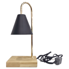 LifeHouse 香薰融蠟燈 原木款 無明火香氛 可調光檯燈 安全融蠟燭, 黑色, 1個