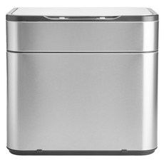 HOLA 和樂家居 伊登感應充電式不鏽鋼垃圾桶 30L 2.8kg, 銀色, 1個