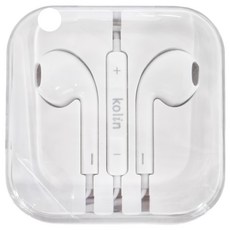 Kolin 歌林 Wired 半入耳式 耳機 3.5mm插頭 內建麥克風 重低音質 清晰通話 白色 KER-DLEA15