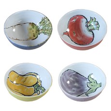 E.te.gami 美濃燒麵碗4件組, 1套, 混合色