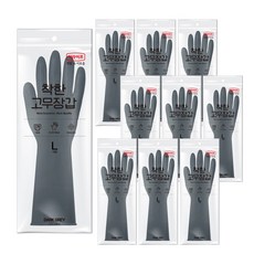 롯데이라이프 착한 고무장갑, 다크그레이, 대(L), 10세트