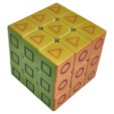 感恩使者 視障魔術方塊 立體浮雕 觸感辨識 3x3式 ABS材質, 多色, 1個