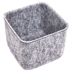 HOLA 和樂家居 伊登毛氈收納籃 方型 12 x 12 x 9cm 92g, 淺灰色, 1個