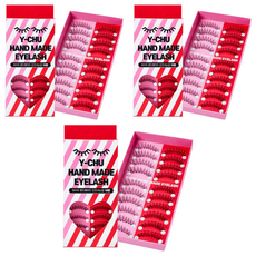 y-chu 手工大容量假睫毛 D-5 20入組, 3個, 黑色