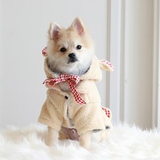 petit dog 羊毛連身衣套組 DWA022, 米色