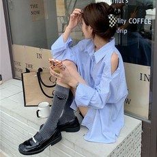 PEONIST 女款R字露肩襯衫