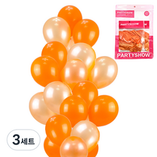 PARTYSHOW 派對裝飾氣球 2款 x 10入組, 珍珠橘色, 珍珠蜜桃色, 3套