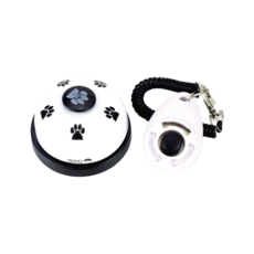 RESPET 寵物訓練鈴+點擊器組, 白色, 1套