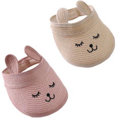 BEASOL 可摺疊兒童空頂兔子遮陽帽 2入