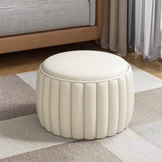 순잠 컬러감이 이쁜 다용도 입체 원형 스툴, 화이트, 1개