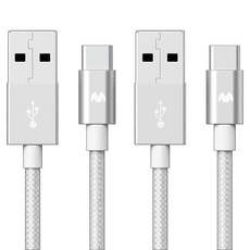 구스페리 C타입 to USB 고속충전 케이블, 실버, 1.5m, 2개