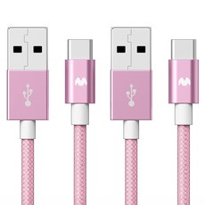 구스페리 C타입 to USB 고속충전 케이블, 로즈골드, 2m, 2개