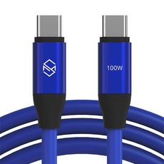 SINJIMORU E-Marker晶片 100W C to C PD 超高速充電線, 2m, 藍色, 1條