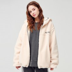 MOZMOZ 經典刺繡刷毛連帽拉鍊外套