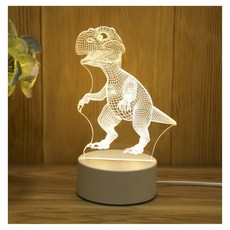 Viita 聖誕 生日 交換禮物創意LED壓克力USB床頭夜燈, 3D立體恐龍