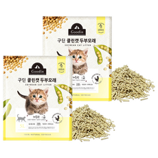 구딘 응고형 클린캣 두부 고양이 모래, 5L, 2개, 레몬향