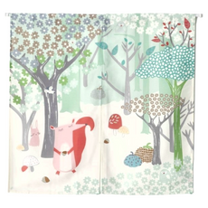 HOLA 和樂家居 狐狸菇菇抗菌短門簾 0.2kg, 狐狸菇菇 多色