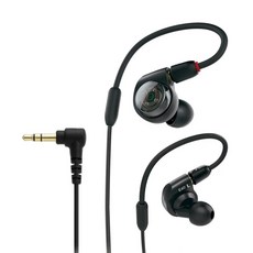audio-technica 鐵三角 動圈單體耳塞式監聽耳機 原廠保固, ATH-E40, 黑色