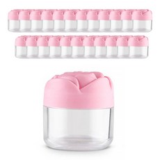 玫瑰造型化妝品分裝罐 20g, 24個, 粉色的