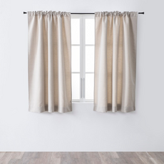 HOLA 和樂家居 克萊歐格紋緹花半腰窗簾 2.4kg, 芒草棕