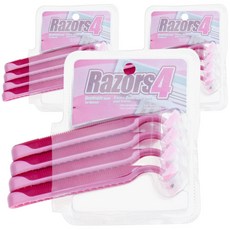 Razors 4女用美體刀 粉色, 3個, 4入