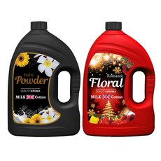 MiLK Cotton 高濃縮香水衣物柔順粉3.06L+花香3.06L, 1組