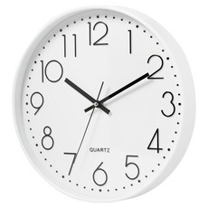 바이아 무소음 벽시계 20cm, 화이트