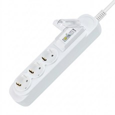 W Light 漏電用斷路器3孔多功能插座, 1個, 5m, 單一顏色