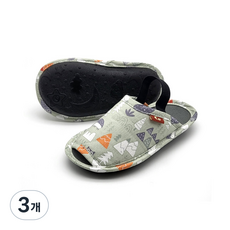 쿠션마루 아동용 쿠션 실내화 슬리퍼, 혼합색상, 3개