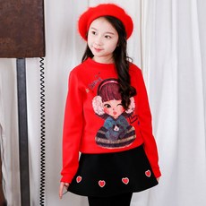 jackid 女童甜美刷毛大學T