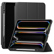 SINJIMORU 附Apple Pencil收納槽的iPad智慧保護套, 黑色, 1個