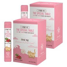 더특별한식탁 고양이 오메가3와 크랜베리가 함유된 촉촉 퓨레스틱 간식, 혼합맛(연어/게살), 14g, 60개