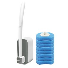 壁掛一次性馬桶刷 底座套組, 灰色, 1組